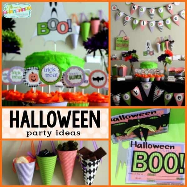 Halloween: FREE Halloween Party Printables.  Celebrate Halloween in style with these awesome FREE Halloween printable decorations. This fun and bright party is perfect for entertaining the kids this Halloween. #parties #holidays #diyandcrafts #diy #crafts #partyprintables #desserts #diyhomedecor #halloween #halloweenparty #freeprintables