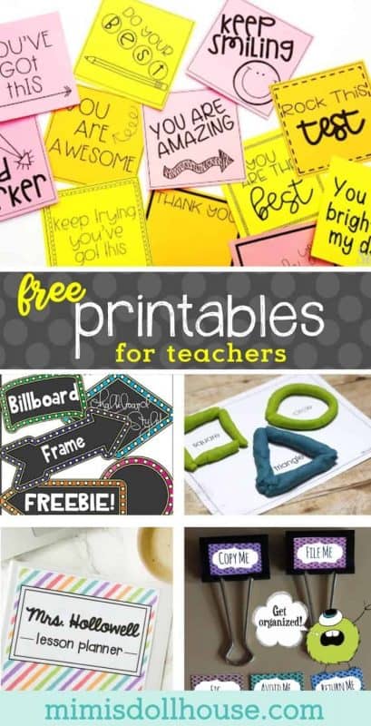 Back to School: FREE Printables for Teachers - Mimi's Dollhouse