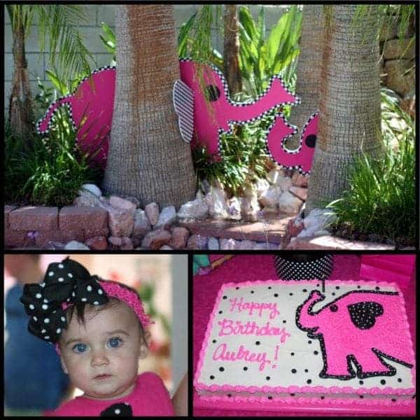 Elephant Party: Aubrey's Pink Polka Dot Elephant 1st-Mimi's Dollhouse