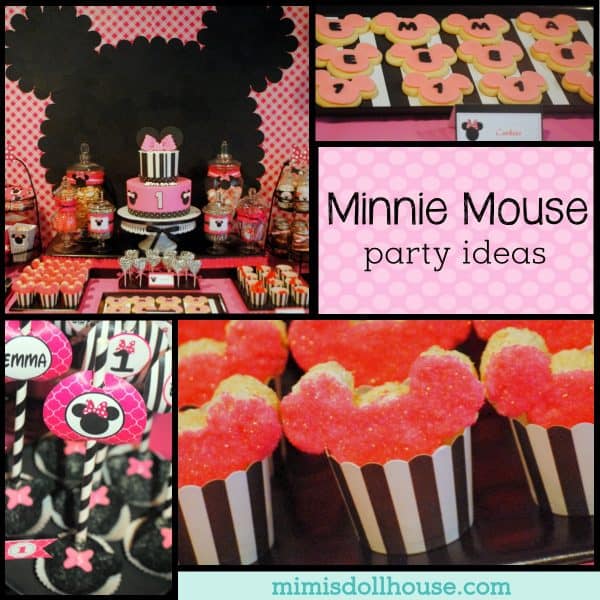 Minnie Mouse Party: Modern Pink Minnie Birthday.  Here is a fun twist on the classic Minnie Mouse birthday with some black and white and pretty pink! There is nothing quite like hot pink and Minnie Mouse! #minnie #minniemouse #birthday #girl #party #partyideas #parties #diy #kids #crafts