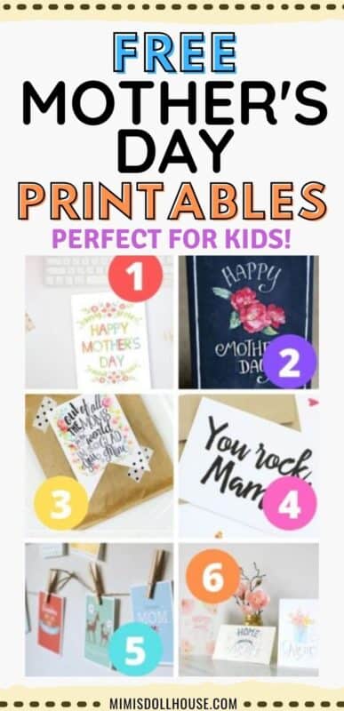 FREE Mother's Day Printables + Cards for Mom - Mimi's Dollhouse