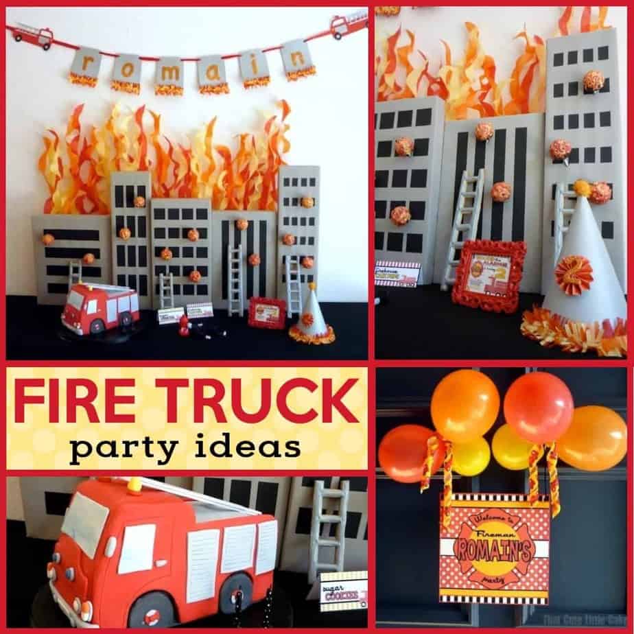 Paper streamer flames Fire fighter birthday party, Fire truck party, Fireman birthday