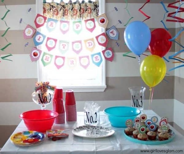 Sesame Street Party: Harper's Pretty Elmo Party-Mimi's Dollhouse