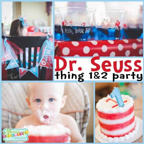 Looking for a perfect birthday ideas for twins or just want to celebrate two kids at once? Dr. Seuss Thing 1 and Thing 2 is the party for you! This party is full of party treats and birthday party ideas. #drseuss #birthdayparty