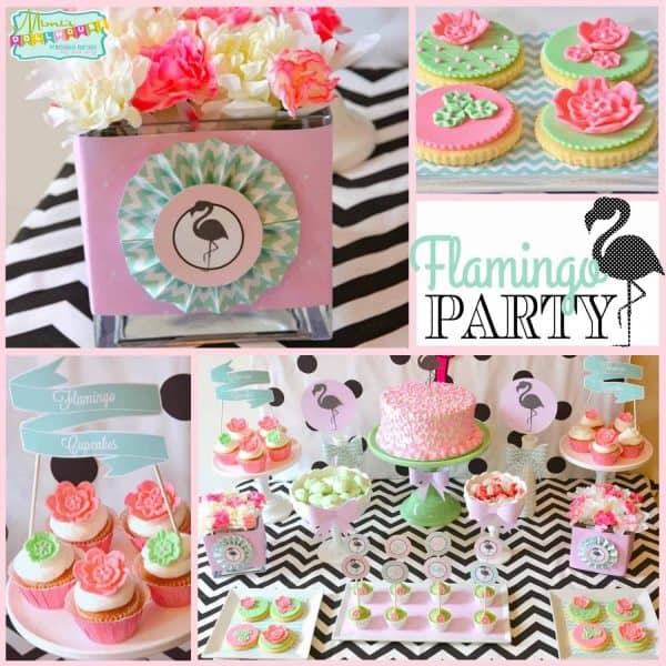 Flamingo Party: Chic Chevron and Pastel Flamingo Party-Mimi's Dollhouse