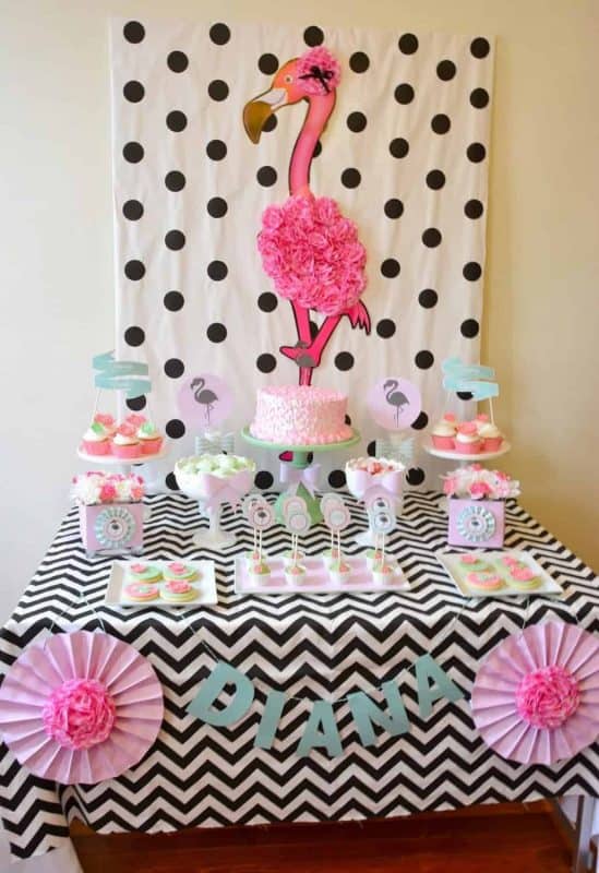 Flamingo Party: Chic Chevron and Pastel Flamingo Party-Mimi's Dollhouse