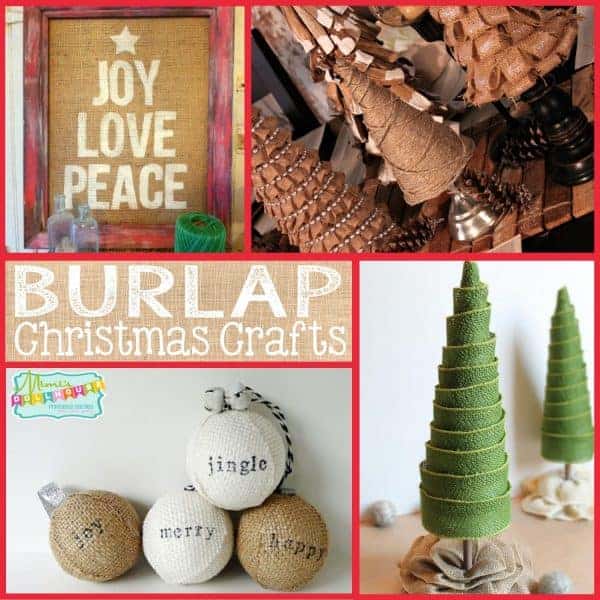 Christmas: Burlap Christmas Crafts.  Looking to decorate this Christmas with a vintage flair?  Check out these awesome Christmas Craft ideas using burlap. #christmas #diyandcrafts #crafts #diy #holiday #burlap #vintage #christmasdecorations #parties #homedecor #home