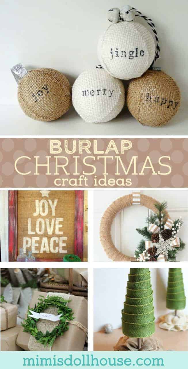 Christmas: Burlap Christmas Crafts. Looking to decorate this Christmas with a vintage flair? Check out these awesome Christmas Craft ideas using burlap. #christmas #diyandcrafts #crafts #diy #holiday #burlap #vintage #christmasdecorations #parties #homedecor #home