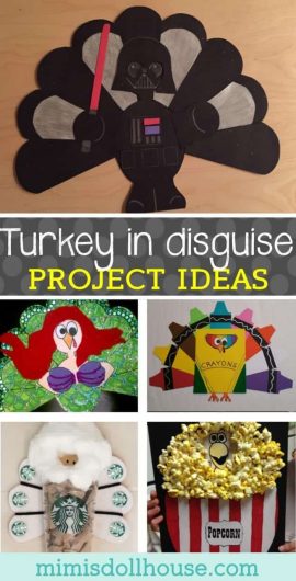 Thanksgiving: Turkey in Disguise School Project.  Today I'm sharing some fun turkey disguise ideas to do with your little ones. These are perfect for Thanksgiving school projects or just hanging out at home crafting with your kiddos. #turkey #schoolprojects #fall #thanksgiving #crafts #turkeydisguise #diy #kindergarten