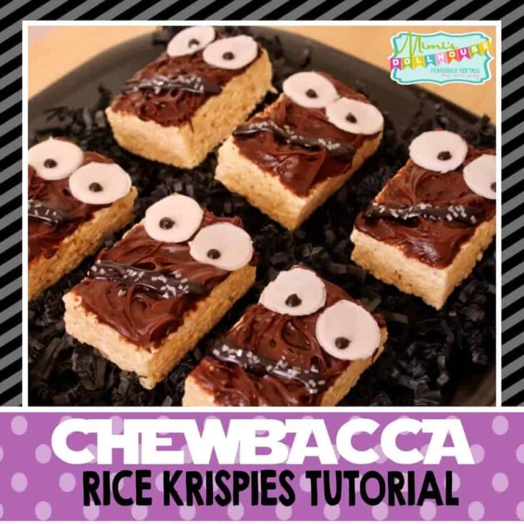 Looking for an easy DIY Star Wars party treat? These Chewbacc Rice Krispie Treats are adorable and easy to make! Check out the easy tutorial.