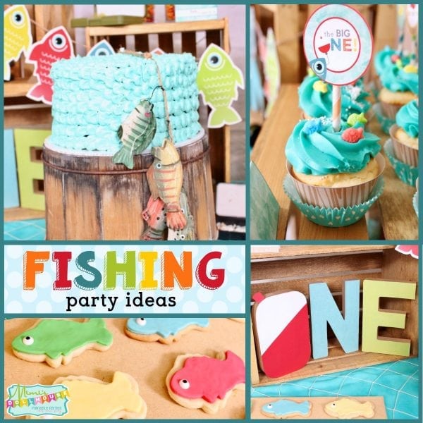 Fishing Theme Birthday Cake Topper,Bobber Fish Little Fisherman Theme Cake  Decor,Little Fisherman Birthday Party Decorations for Girl Boy Kids