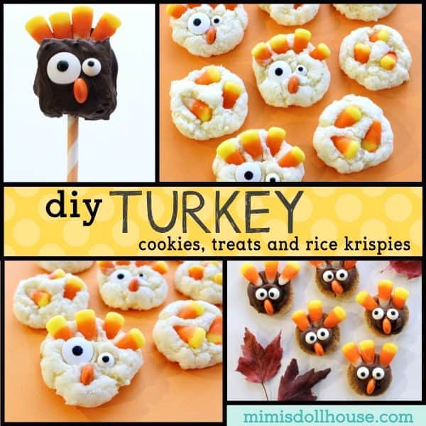 Thanksgiving Turkey Treats: DIY Turkey Desserts.  Celebrate Thanksgiving with your little ones the right way...with Thanksgiving Turkey Treats of course.  These are fun and simple DIY Thanksgiving desserts that your little ones can even make themselves. #parties #fall #autumn #recipes #diy #desserts #thanksgiving #turkey #baking #kidparties #holiday