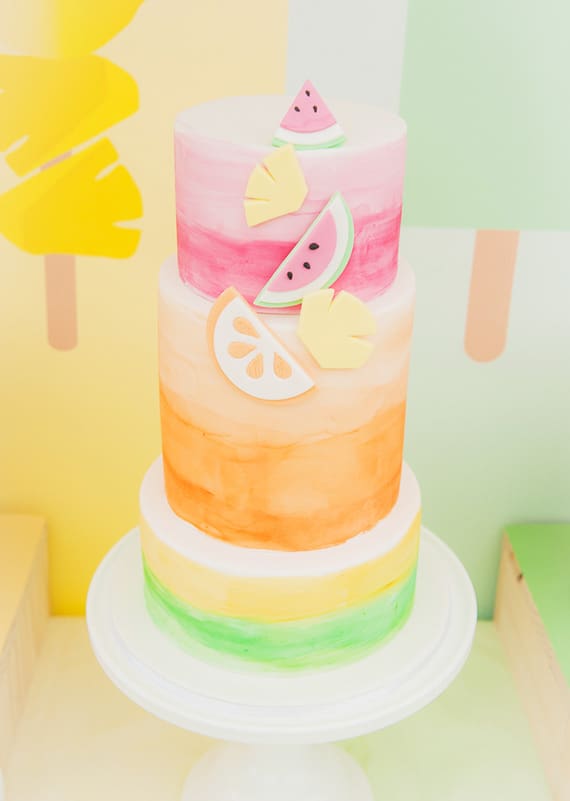 Tutti Fruity Birthday Cake  pineapple  watermelon    Happy 2nd  Birthday Sofia  tuttifrutti tuttifruitycake pineapplecake  Instagram