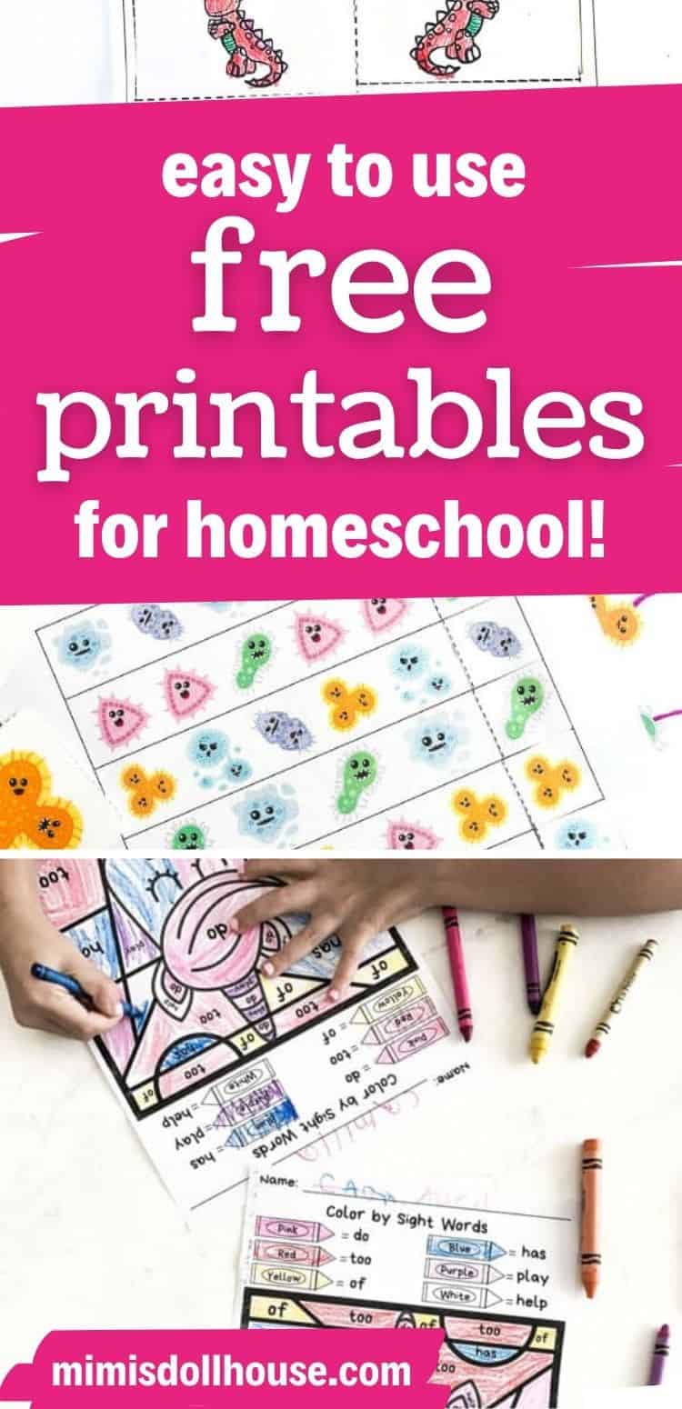 Free Printables for Homeschool - Mimi's Dollhouse